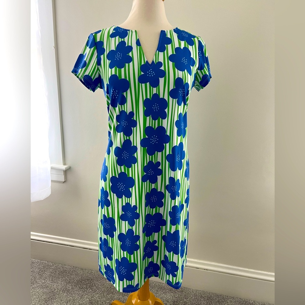 Floral Blue and Green Dress by Melly M